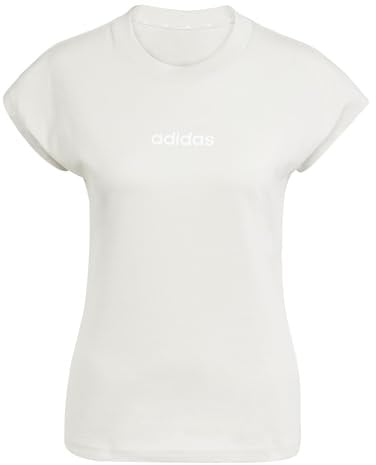 Adidas Damen Essentials LINEAR Cotton T-Shirt, Wonder Alumina/White, XL