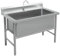 Fregadero independiente de acero inoxidable, fregadero utilitario, fregadero de cocina comercial de 1 compartimento, fregadero industrial, fregadero comercial (47 pulgadas)