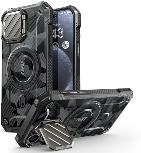 SUPCASE für iPhone 15 Pro Max Hülle mit Kameraschutz [Kompatibel mit MagSafe] Dünne Handyhülle Bumper Case Magnetische Schutzhülle mit Ständer [UB Mag XT] für iPhone 15 Pro Max 2023 (Shadow)
