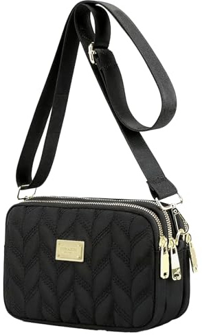 ModaZeal Crossbody Bag Women Ladies Handbags Small Quilted Shoulder Purse | Nylon Side Bag with Detachable Wide Strap, Multi-Pocket and Lightweight, Small Handbag for Daily Work Travel Dating Shopping