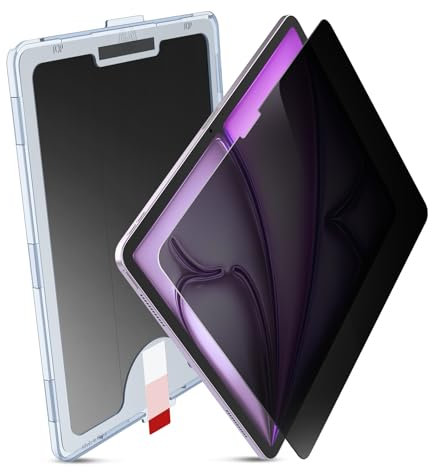 MOBDIK 1 Pièces Anti-Espion Protection écran Compatible avec iPad Air 13 Pouces M3 2025/2024 M2, Anti-Espion, 9H Verre Trempé, EZ Kit