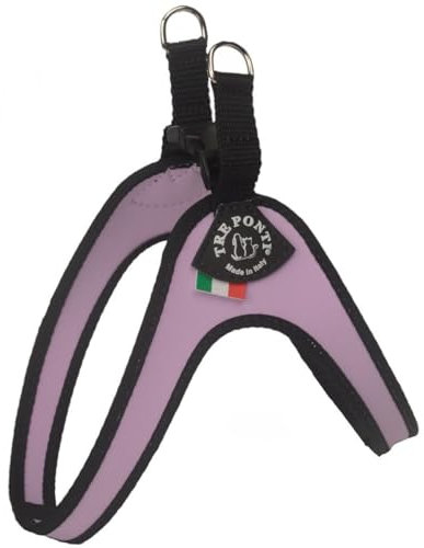 Tre Ponti Easy Fit Classic Geschirr mit Klickverschluss, Farbe:lila-schwarz, Größe:3,5/46-49 cm/bis 9 kg