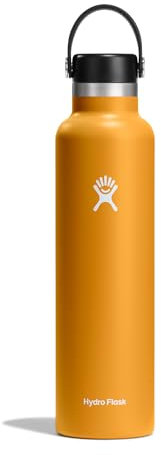 Hydro Flask - Wasserflasche 709 ml (24 oz) - Vakuumisolierte Edelstahl-Wasserflasche mit auslaufsicherem Flex-Verschluss und Pulverbeschichtung - Standardöffnung - Fossil