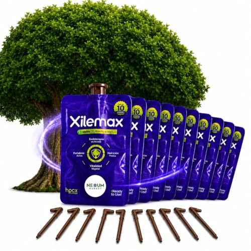 PACK x10 Tratamiento Abono para todo tipo de Árboles y Palmeras | Inyección Endoterapia con Abono 100% COMPLETO (Listo para Usar) | INCLUYE CONECTOR | Nutre, protege y activa sistema inmune - Xilemax