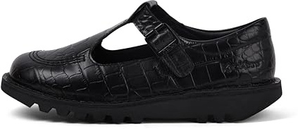 Kickers Women's Kick T Bar Croc Leather Shoes,