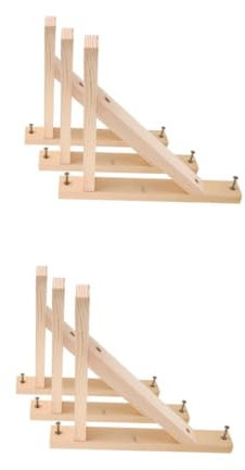DOITOOL 2 Sätze Dreieckige Trennwandhalterung Holzregalhalter Wandmontierte Holzregale Holzstützen Für Lampen Schrank Halterungen Regalhalterungen Aus Holz 3 Stück * 2