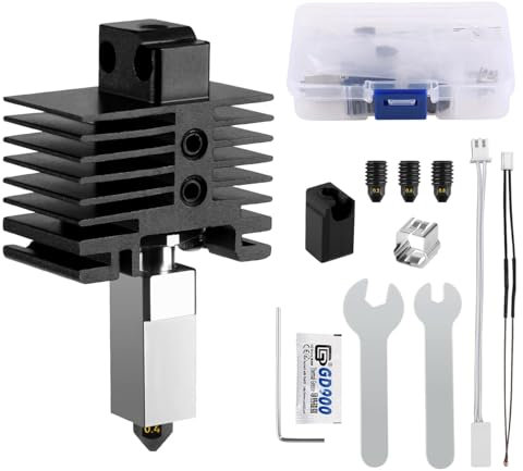CCTREE Hardened Steel Hotend Kit pour Bambulab X1/X1C/X1 Carbon Imprimante 3D, Heating Block Replacement, High Speed Temp Extruder Hot End with 0.2/0.4/0.6/0.8mm Nozzle, Thermistor, Ceramic Heater