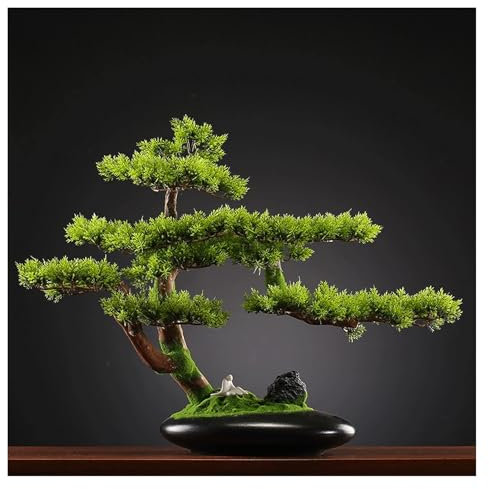 forestalk Künstlicher Bonsai-Baum, 40,6 cm, künstliche einladende Kiefer, künstliche Zypresse, Kiefernbonsai, verwendet für Mikrolandschaftsdekoration im Eingangsbereich, Büro, künstlicher Bonsai-Baum