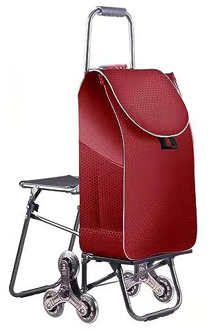 Zusammenklappbarer Treppensteiger Trolley mit Sitz, tragbare wasserdichte Abdeckung, 6 Gummiräder, faltbares Multifunktions-Design, ideal zum Bewegen schwerer Lasten