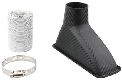 Ansaugrohr 1 Stücke ABS Rohr Luft Trichter Carbon Look Universal Auto Front Stoßstange Eintritt Air Turbo Air Intake Pipe Kit(Square)