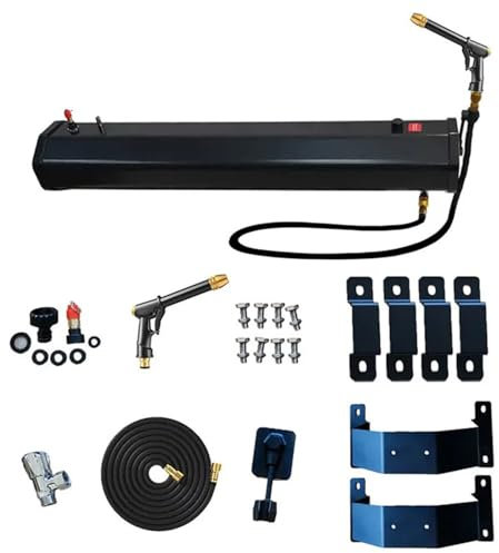WilkSxyc Douche Camping 30L avec Pistolet à Eau Haute Pression, Douche Solaire Montée sur Galerie de Toit pour Camping, Stockage d'eau et Activités de Plein Air