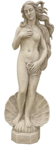 FORTUNATO Statua Cemento Grigio Effetto Pietra Naturale Venere Botticelli H120 Cm Giardini Stile Classico Senza Tempo
