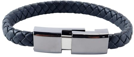 Orivin Cable de carga USB-C a USB-A para pulsera, 20 cm, portátil, tipo C, elegante, de cuero trenzado, cable de carga corto para transferencia de datos (negro)