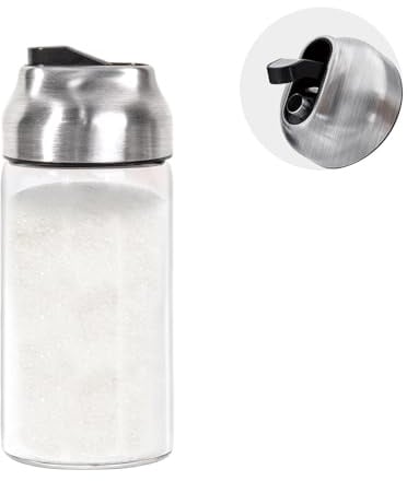 Aelga 350 ml / 12 oz Glas Zuckerspender Glas mit Ausgießer Kaffeezubehör | Zucker Behälter für Kaffee, Tee und Backen Zuckerglas Flasche Süßstoffspender Zuckerdose mit Deckel