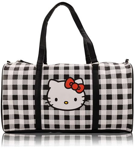 Stitch, Minnie, Mickey, Pooh, Harry Potter, or Jack Skellington 16 Leather Mini Travel Bag, Duffle Bag, Overnight Bag, Hello Kitty - Black, 15, Cute
