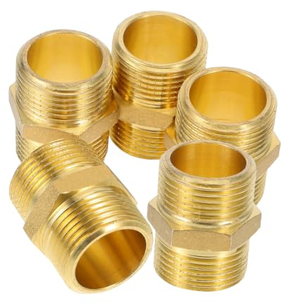 SHINEOFI 5pièces Raccord Union Laiton Fileté pour Tuyauterie Adaptateur Droit Pouce Joint Fileté De Plomberie
