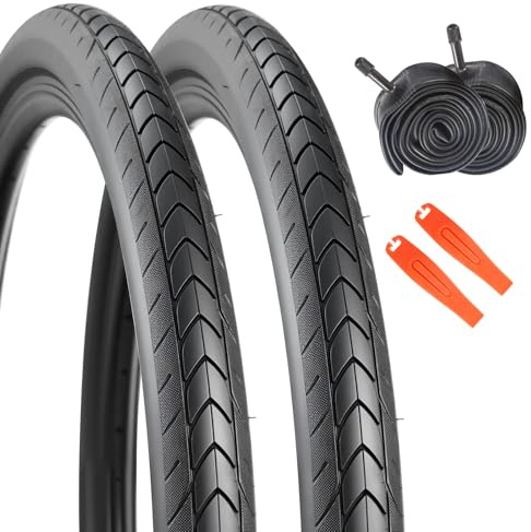 Set di 2 pneumatici da bicicletta 27,5 x 1,75 pollici, 2 pneumatici + 2 tubi + 2 sollevatori di montaggio – Set completo per mountain bike – adatto per MTB, e-bike, bici da trekking, bici da città