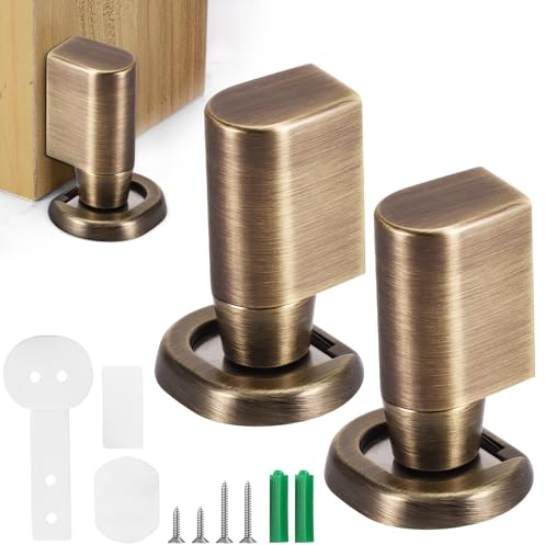 COZHYESS 2 Stück Magnetischer Türstopper Boden Selbstklebend Türhalter | Magnetischer Ohne Bohren Türstopper Wandmontage Magnetisch Tür Stopper Unsichtbarer für Zimmer Büros Bäder