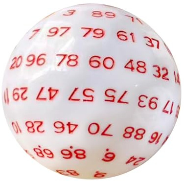 Zanthicia Pädagogisches Lernspielzeug: Polyedrischer Würfel D100 (100 Seiten) – Spiel zur Förderung der Zählfähigkeiten beim Spielen – Mathematisches Zählen – Pädagogische Bildung, Rot, 48mm