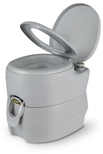 SOARS Toilette Camping Portable, WC Portable Charge 150 KG | Pompe de Rinçage, Réservoir d'Eau Usée de 20L, Poignée de Transport, Hauteur d'Assise 40 CM, pour Camping, Voyage, Voiture