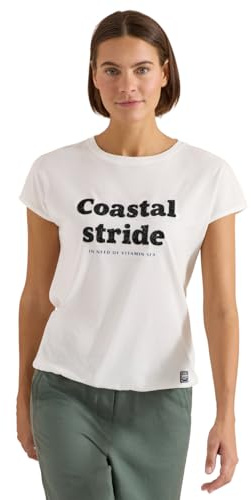 Damen T-Shirt mit Boatneck und Wording Print