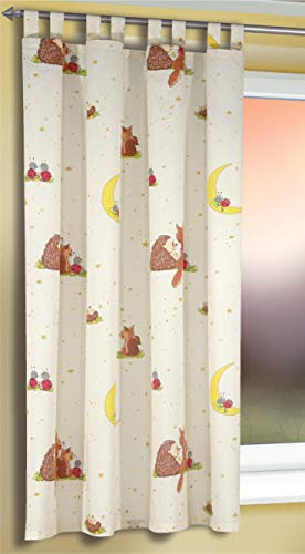Albani Schal mit 8 Schlaufen/Waldtiere/ 160x135 cm, Beige