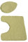 Kinzler J-10052/424 Mikrofaser Bademattenset 2-teilig = WC-Deckelbezug 47x50 cm + Vorleger mit Ausschnitt 50x55 cm, kiwi