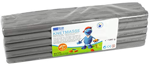 Becks Plastilin B100503 Knete, grau, 1000 g