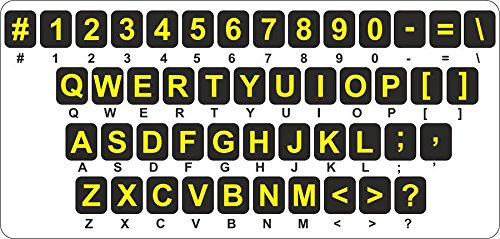 Akachafactory Sticker, selbstklebend, für Tastatur, Alphabet in großer Schrift, Buchstaben, Computer, für (deutsches Layout Nicht garantiert)