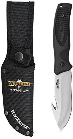 Camillus - Outdoormesser - Western Black River Titanium Nitride Bonded Gut Hook - Klingenlänge: 10,16 cm