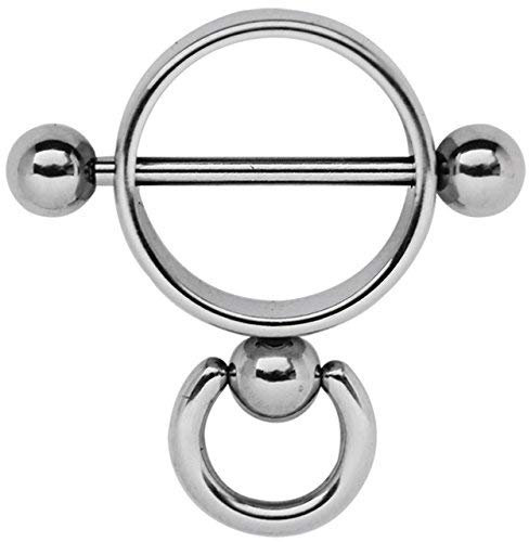 Modern Nature Piercingschmuck Brustpiercing Schmuck Stahl Ring der O, glänzend poliert in 1,6 x 14 mm