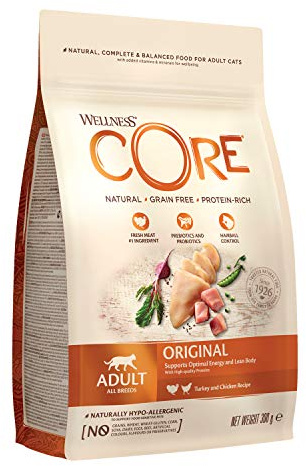 Wellness CORE Dry Cat Food Grain-Free, Original Turkey & Chicken, 300 g