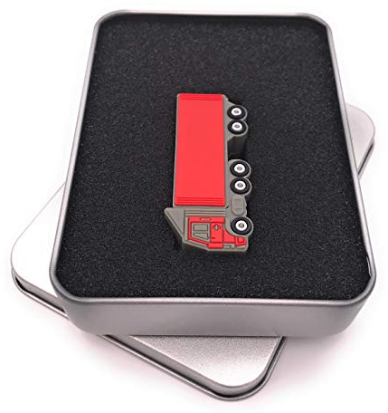 Onwomania LKW Lastwagen Auto Fahrzeug grau rot USB Stick in Alu Geschenkbox 8 GB USB 2.0
