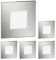 ledscom.de 5 Stück LED Treppenlicht/Wandeinbauleuchte FEX für innen und außen, eckig, edelstahl, 85 x 85mm, warmweiß