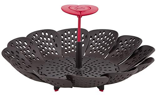Lagostina Ingenio Smart Cestello Vapore con alette, Plastica, Nero e Rosso