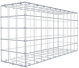 GABIONA Gabione 100 × 50 × 30 cm (L x H x T) – Steinkorb aus 4 mm Draht, Maschenweite 10 × 10 cm, C-Ring Verschluss + Gratis-Zange – ideal für Sichtschutz, Gabionenzaun, Gartenmauer und Steinkorbwand