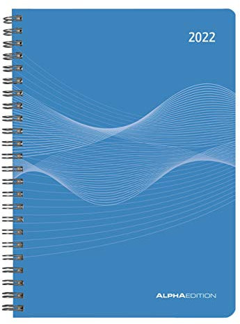 Wochenplaner PP-Einband blau 2022 - Büro-Kalender A5 - Cheftimer - blue - Ringbindung - 1 Woche 2 Seiten - 128 Seiten - Alpha Edition