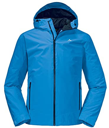Schöffel Herren Jacket Wamberg M, winddichte, atmungsaktive Regenjacke, komfortable Outdoor Jacke, Wanderjacke mit verstellbarer Kapuze, Schöffel blau, 48