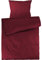 Pure Label Mako Satin Damast Streifen Bettwäsche rot 155x220 cm mit Kissenbezug 80x80 cm aus 100% Baumwolle | Traumhaft weiches Mako Satin Bettwäsche Set in Uni