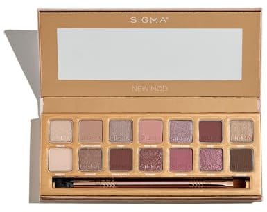 Sigma Beauty New Mod Lidschatten-Palette – 14 Lidschattenfarben in matten, schimmernden und metallischen Finishes – Hochpigmentierte, vegane Eye-Make-up-Palette – Saubere Beauty-Produkte