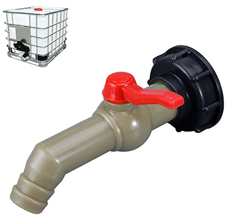IBC Auslaufhahn IBC Tank Zubehör 1'' Auslaufhahn IBC Wassertank Zubehör Adapter Kugel Auslaufventil S60x6 IBC Container Zubehör für IBC-Regenwassertank (DN40 / 50) (27mm)