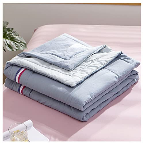 DSXH Sommer Bettdecke aus Gewaschene Baumwolle, Dünne Steppdecke für Einzelbett, Wendedesign Sommerbettdecken ohne bezug nutzbar, Leichte & Weiche Sommerdecke (E, 200x230cm)