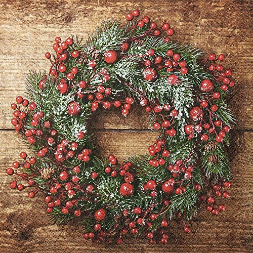 20 Servietten Kranz voller Beeren | Natur | Herbst | Weihnachten | Tischdeko | Decoupage | Serviettentechnik 33x33cm