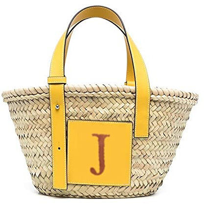 Designer Beach Sac de Haute qualité Sacs de Paille de Marque célèbres Femme Summer Sac à Main Travel Palmier Tote Carrelage Sac De Paille (Color : Small White, Size : Natural)