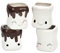 Liuyoyo Ceramic Marshmallow Mugs Set of 4, Hot Chocolate Coffee Cup Mugs Set Cute Ceramic Mugs Marshmallow Cups Funny Coffee Mug Gift for Home Decor