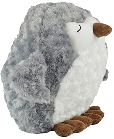 Long & Regular Warm Winter Hot Water Bottles ~ Cute Plush Animal & Plain Design Removable Covers (800ml - Round Plush Owl)