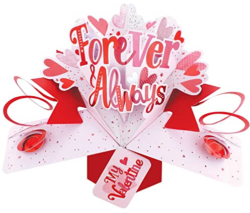 My Valentine Forever & Always Pop Up Valentine's Day Greeting Card Pop-Up Cards VPOP058