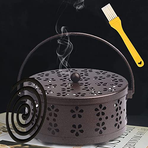 Mückenspirale Halter, Metallisch Moskito Spulenhalter, Iron Hollow Mosquito Coils Box, Beweglicher Moskito-Spulenhalter, Mücken Spirale, Retro MückenspiralenTopf Moskito Spulenhalter