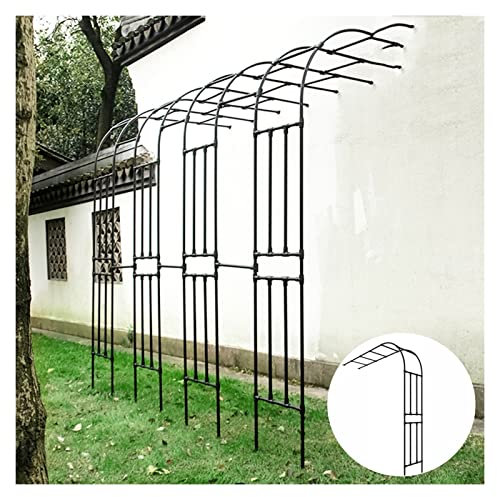HJZALMI Wetterfeste Halbseitenwand Bogen Spalier Pergola, Halbbogen-Rosenbogen-Geländer, Pflanzenstütze Spalier Für Gärten Schlingpflanze Gartenlaube (Farbe : Schwarz, Größe : 2pcs-3.75m)