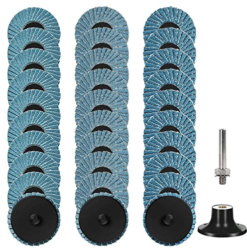Shineboc 31PCS Disques à Lamelles, 2 Pouces Disques Abrasifs à Lamelles en Zircone Corindon Roues à feuillets abrasif pour Métal, Bois,Rouille,Polissage Grain 40,60,80